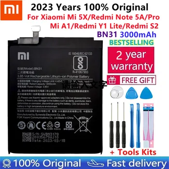 100% Оригинална Батерия 3080 ма BN31 с датчик за температура За Батерии на мобилни телефони Xiaomi Mi 5X Mi5X \ Redmi Note 5A 5A pro
