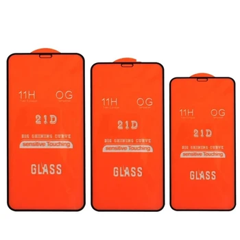 100ШТ 21D Стъклена Защитно Фолио За Екран За iPhone 14 13 12 11 Pro Max Mini XS X 8 7 Plus 6S SE3/2 Пълно Покритие От Изогнутого Закалено Стъкло