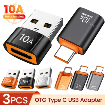 10A USB3.0 OTG Адаптер Type-C Адаптер Конектор Конвертор За Macbook Pro Air Samsung Xiaomi Лаптоп USB-C Adaptador Tipo C