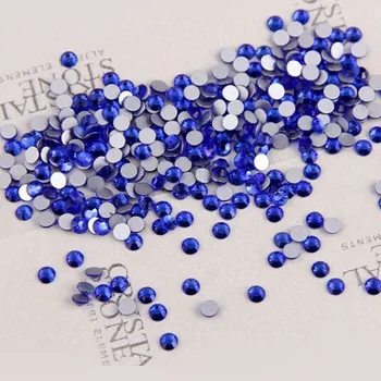 1440 бр. сапфирово синьо на цвят, без петна и кристали с равна обратна страна за нокти 3D декорация за нокти блестящ кристал