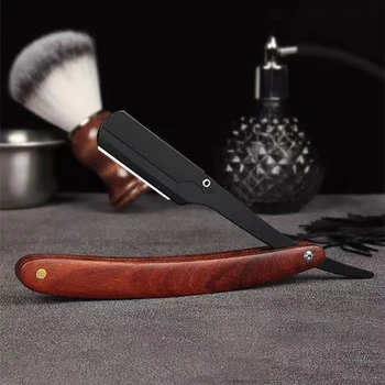 2 вида цветове нож с дървена дръжка за бръснене, професионален фризьорски бръснач, бръснач за вежди, мъжки сменное нож, бръснач за бръснене, подарък за мъже