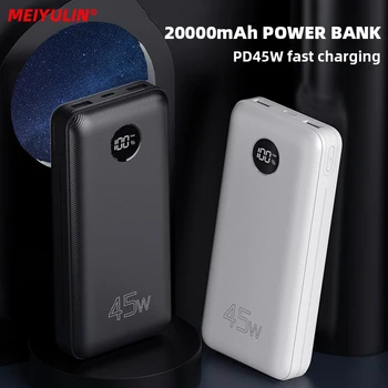 20000 ма Power Bank Бързо Зареждане на 45 W PD за Лаптоп Преносим USB TYPE-C Външен Резервна Батерия за iPhone 14 13 Samsung