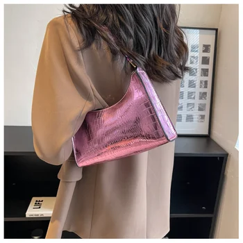 2023 НОВ стил, модни изискана пазарска чанта, дамска чанта за през рамо в стил ретро, дамски кожени однотонная чанта на верига за жени