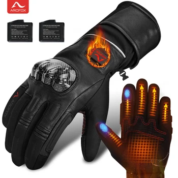 ARCFOX нови мотоциклетни ръкавици с топъл, зимни мъжки и дамски водоустойчив ски топло защитна ръкавица от въглеродни влакна с нагряване