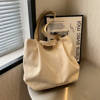 CGCBAG 2023 Модни холщовая чанта-тоут за жени, голям женствена чанта за пазаруване, ежедневни дизайнерска дамска чанта за пътуване