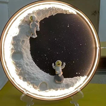 COB Лунна Лампа С 3D Фигура Астронавти Декор Спални Творчески направи си САМ Нощно Лавовая Лунна Лампа Настолна Лампа малка странична Лампа Коледни Подаръци