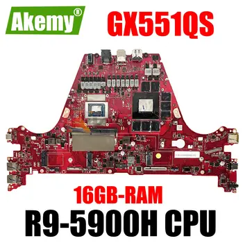 GX551QS R9-5980HX Процесор RTX3080-V16G Графичен процесор 16G-RAM дънна Платка за лаптоп Asus ROG Zephyrus Duo GX551QS GX551Q GX551 дънната Платка