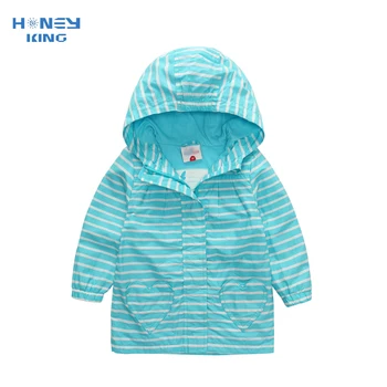 HONEYKING/ облекло за бебета, бебешки якета, скъпа яке в тънка ивица, пролетта палто с качулка за момче, ветровка, якета за момичета