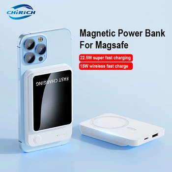 Magnetic Power Bank 10000 ма 5000 ма Безжичен Powerbank Преносима бързо зареждане на 22,5 W резервна батерия за iPhone 14 13 Xiaomi Къмпинг