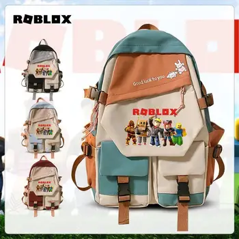 Roblox Околния мъжки и женски модерен раница за ученици от прогимназия, училищна чанта за отдих, оригинален подарък за рожден ден