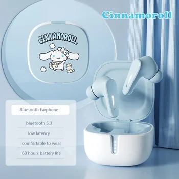 Sanrio Cinnamoroll My Melody Kuromi Bluetooth слушалки, сладки мультяшные слушалките с шумопотискане с микрофон, слушалки