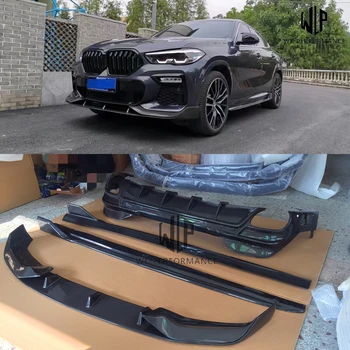 X6 G06 Благородна Предната Устна от въглеродни влакна, Заден Дифузьор, Странични прагове, Страничната Ивица за BMW X6 G06 AC Style
