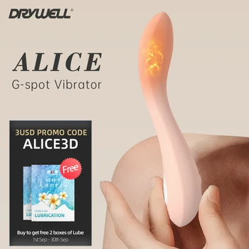 Вибратор DRYWELL G-Точката е за жени, стимулатор на клитора, автоматично загряване, 10 режима на вибрации, мастурбатор за начинаещи, мека силиконова играчка