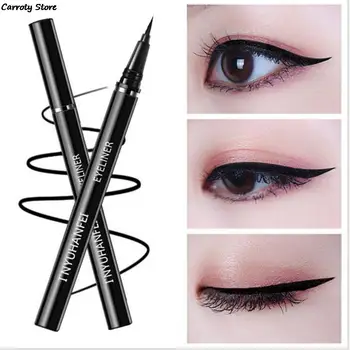 Водоустойчив професионален грим, черен женски Comestic молив за очна линия на очите, маркер за очите, течна очна линия