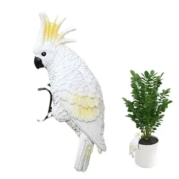 Декор за папагал на открито Скулптура папагал от смола Декоративна скулптура тропически птици, Декорация за стена, двор Градина, двора на открито