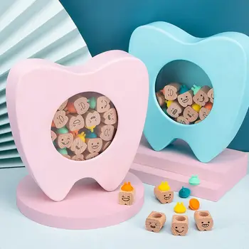 Дървото е един Прекрасен детски спомен Формата на зъб кутия за съхранение на зъбите Детски спомени Подарък кутия за млечни зъби Контейнер за млечните зъби