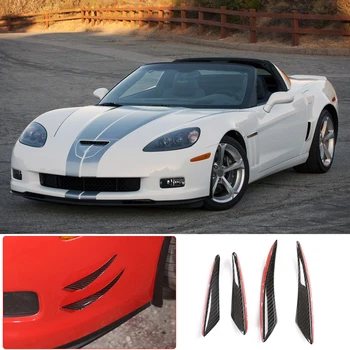 За Chevrolet Corvette C6 2005-2013 автомобили стикер от настоящето въглеродни влакна, спойлер на предна броня, стикери обемни тапицерия, аксесоари