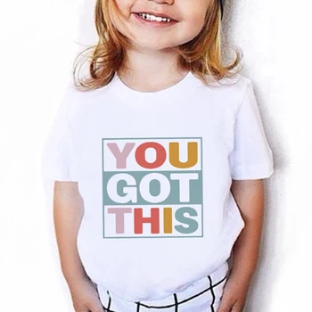 Имате Тази детска тениска с принтом, Лятна Детски Дрехи с къс ръкав, Эстетичная Риза в стил Харадзюку За момичета, Тениска за деца от 2 до 12 години