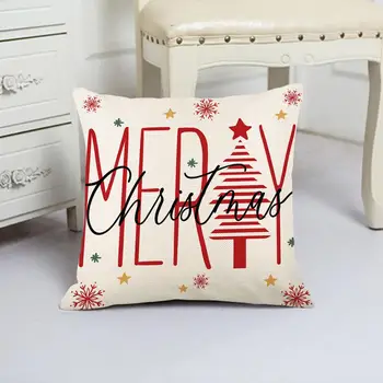 Калъфка за възглавница, ярка цветна калъфка за възглавница, празнична калъфка с принтом елхи, тайната светкавица, износостойкая, стираемая за Коледа