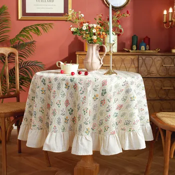 Кръгла покривка, американски Ретро зелен принт, мозайка покритие на масата, Ins, градински покривка, сватбена украса