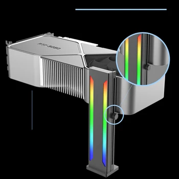 Магнитен Вентилатор за Охлаждане на процесора Поддържа 5V 3PIN RGB Регулируема Графичен Притежателя на Видеокартата AURA SYNC От Алуминиева Сплав за Настолен Компютър