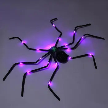 Моделиране на Хелоуин Нажежен паяк, плюшено паяк с гласов контрол, подпори за украса на парти в бара, играчки за трикове, подарък за деца VG106