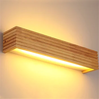 Модерен дървен стенен лампа за прикроватного на кабинета, на масата в хола, коридор, огледало, тоалетна, коридор, стълбище, топло домашно осветление