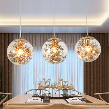 Модерен минималистичен окачен лампа, стъклена топка, окачена лампа в скандинавски стил, спалня, трапезария, led кристални лампи, висящи лампи