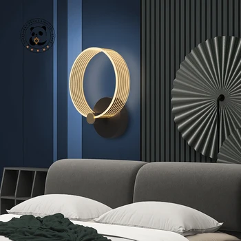 Модерен прост творчески околовръстен монтиран на стената лампа Луксозен домашен интериор, нощни фон за спални, Коридор, таванско помещение, пропуск, led лампа