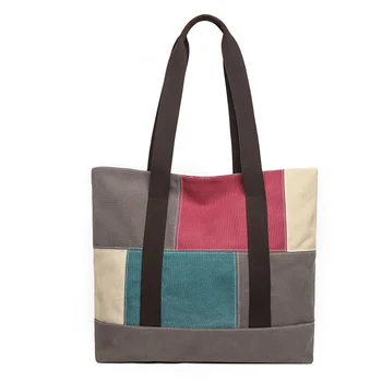 Модерна дамска чанта през рамо, ежедневни холщовая чанта-тоут, многопластова дамска чанта-болсос, основната чанта за пазаруване и пътуване