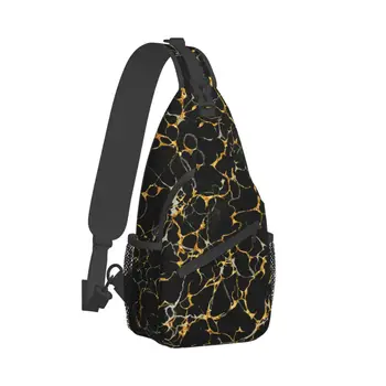 Модерни мраморни чанти на рамо, черното злато, естетична нагрудная чанта, мъжка пътна ежедневна чанта-прашка, графични малки чанти и калъфи за телефон