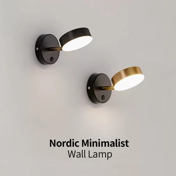 Монтиран на стената лампа, нощно шкафче за спалня, лампа за четене, минималистичен, модерен, скандинавски малка хирургична лампа, творчески лампа за пътека, на огледалото в банята, следа