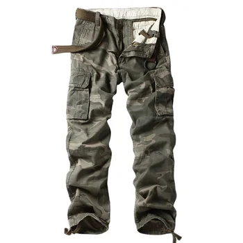 Мъжки панталони-карго във военната стил, тактически армейските панталони, джоггеры с джобове, преки свободни широки панталони, камуфляжные панталони, мъжки дрехи