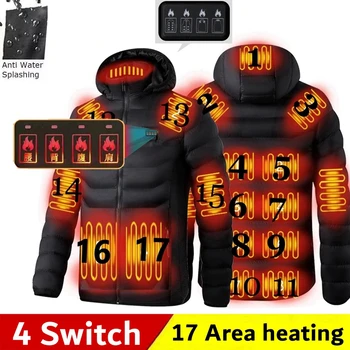 Мъжко яке с топъл 9 зони, USB Зимни улични якета с електрически нагревател, топло яке sprots с топло палто, дрехи, памучен яке с подгряване