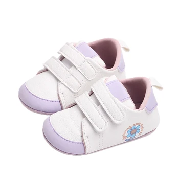 Обувки от изкуствена кожа за малки момичета, мека подметка, ежедневни скъпа детски обувки на равна подметка, модел обувки за новородени