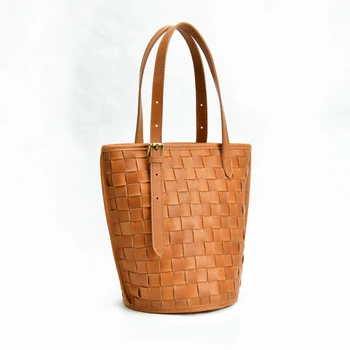 Проста bag-чанта от естествена кожа, дамски чанти на рамо, от телешка кожа, с двоен каишка за жени, ракита дизайнерска луксозна чанта чанта