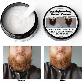 Професионален мъжки восък за брадата, мехлем за мустаци, натурално масло за полагане на крем-балсам за оформяне на брада, натурална брада F6U7
