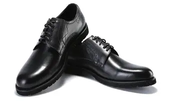 Работна обувки от естествена кожа в английски стил, ежедневни обувки на дантела-за мъже, мъжки обувки, модни еластична мъжки обувки