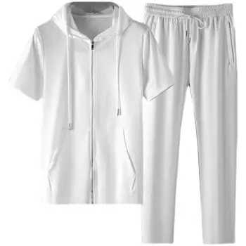 (Риза + панталон 2023 лятна мъжка мода класическа тениска, мъжки ежедневни модерен ризи, мъжки комплект дрехи PDD004