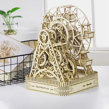 Ръчна скоростна кутия дървена пъзел висока сложност ръчна изработка на 3D модел на Дървена събрание креативен подарък за мъже
