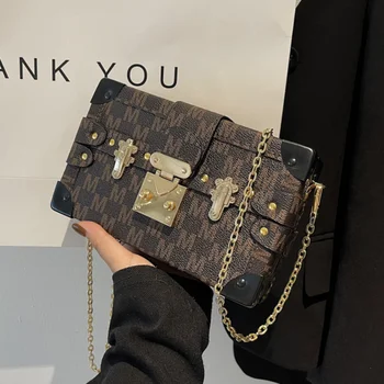 Скоростната, малки квадратни чанти за жени 2023, нова дамска чанта през рамо с писмото принтом, с модерна кожена луксозна дизайнерска дамска чанта през рамо