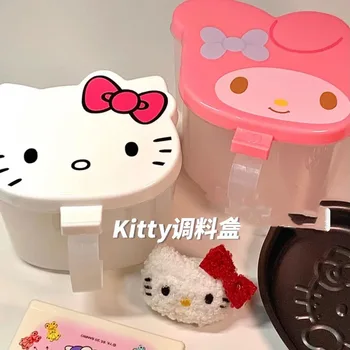 Скъпа кутия за кухненски подправки Sanrio Пластмасов мультяшная Hello Kitty My Melody, кутия за съхранение на черен пипер, сол, пипер, предмети от бита