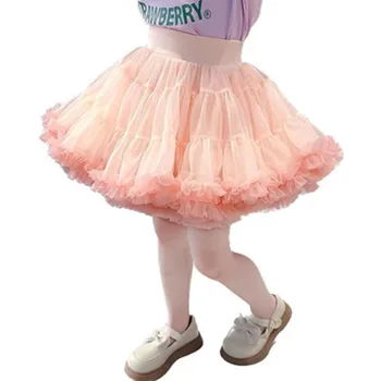 Фатиновая пола за малки момичета 2-9 години, розова долната пола-пакетче, бална рокля, нови предмети, гореща лятна разпродажба, сладък и поли принцеса
