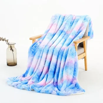 Фланелевое одеяло Зимни чаршаф покривка за дивана Ръчна пране Ново преливащи меко топло одеяло от коралов руно